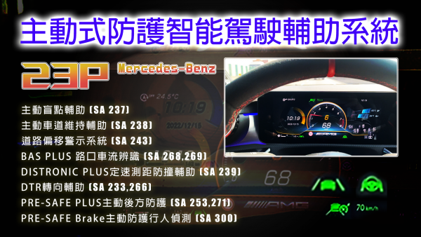 Mercedes-Benz CLA(W118)  23P主動式防護智能駕駛輔助系統