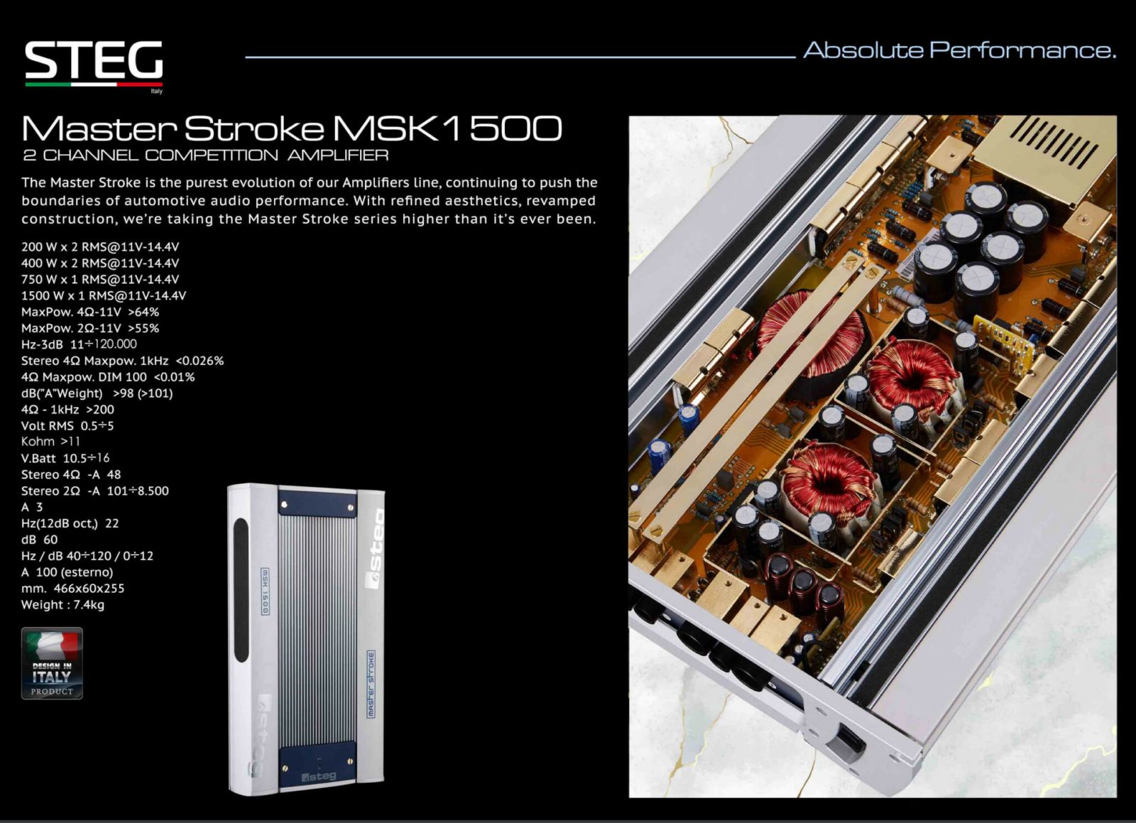 STEG Master Stroke MSK1500 雙聲道 擴大機